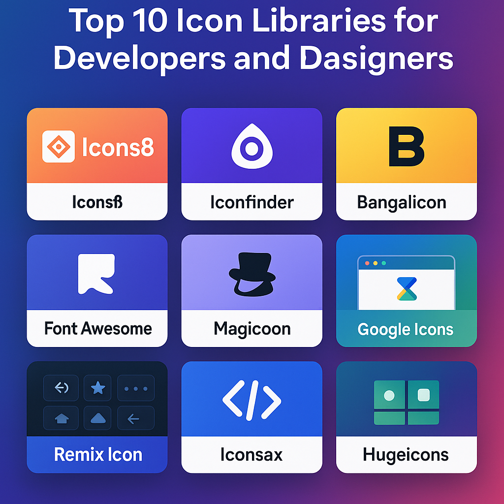 Top 10 Icon Libraries for Designers and Developers in 2025